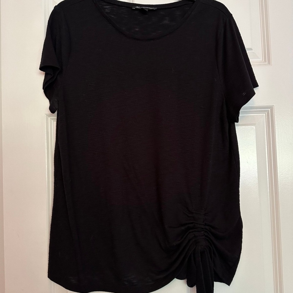 Inc Black Ruched Women's Top - Picture 2 of 4